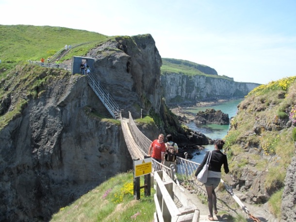 Crossing the wobbly Carrick-a-rede bridge isn't for those with a fear of heights. ©Hilary Nangle